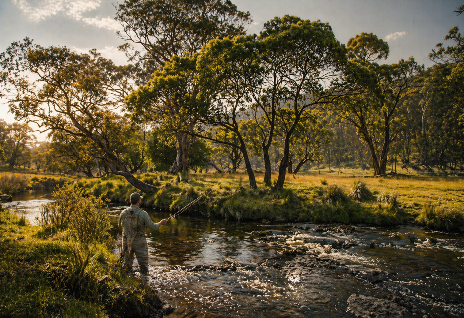 Fly fishing on the Moonbah River